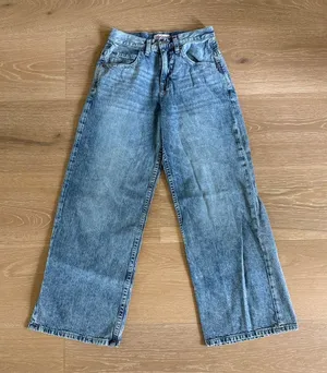 Deja Clark for Aeropostale Jeans Super Baggy 8 Ball Cherries Size XS Reg Blue thumbnail 1