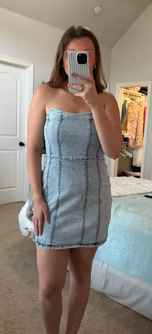 Boutique Denim Mini Dress thumbnail 1