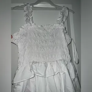 English Factory Smocked Ruffled Tiered Cotton Gown thumbnail 8