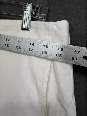 Ann Taylor Size 10 White Stretch Wide Leg Crop Pants thumbnail 4