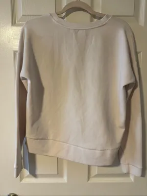 Athleta Women’s Small White High-Low Crewneck Pullover Sweatshirt thumbnail 4
