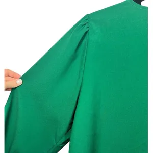J.Crew Womens Green Keyhole‎ Balloon Sleeve Blouse Top Medium Solid Long Sleeve thumbnail 10