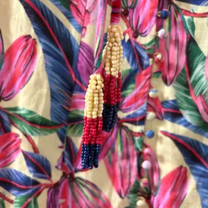 Farm Rio for Anthropologie Tropical Floral Smocked Linen Midi Dress XS thumbnail 9