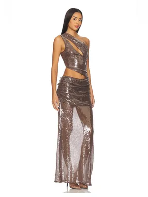 Superdown Abrielle Maxi Dress In Brown thumbnail 5