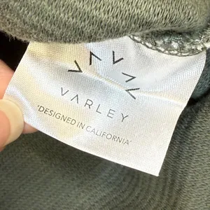 Varley Olive Green Ribbed Mock Neck‎ Pullover Sweatshirt Size L Cotton Portugal thumbnail 6