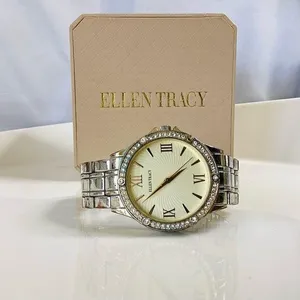 Ellen Tracy™️ Gold Tone Watch with Rhinestones thumbnail 1