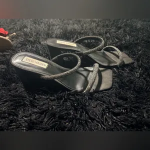Steve Madden Black Glitter Heels thumbnail 5