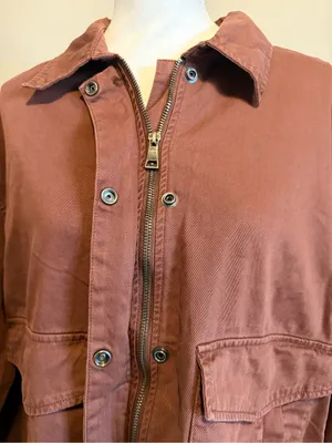 NWT Pistola Jessa oversized Utility jacket in Spice brown full zip Size medium thumbnail 6