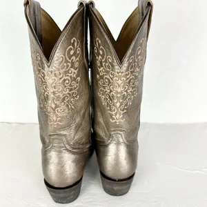 Shyanne Women's Lola Western Boot Size 6.5 Leather Metallic Point Toe thumbnail 5