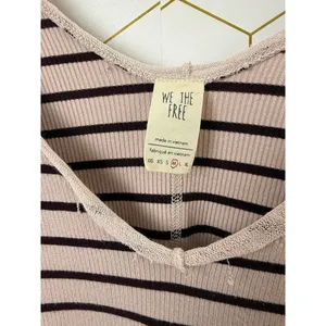 We the Free Pink Striped Tunic Lightweight Long Sleeve Top - Size - Medium thumbnail 4