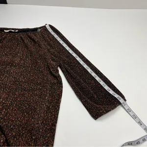 Soft Surroundings Carmella Metallic Top Womens SZ Large Brown Black Gold Blouse‎ thumbnail 10