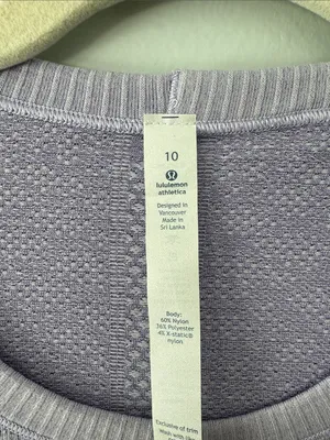 lululemon athletica Women's Tech Workout Top Size 10 Gym Yoga training thumbnail 2
