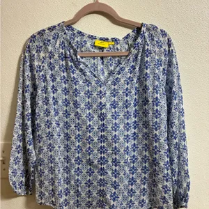 Roller Rabbit Blue and White Floral Blouse thumbnail 1