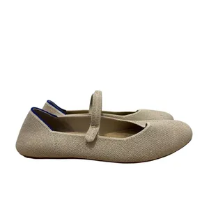 Rothy's The Square Mary Jane Beige Gardenia‎ Shimmer Flats 7.5 thumbnail 2