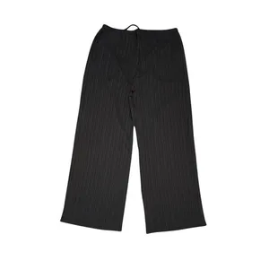 Women's Crinkle Wide Leg Slacks‎ XXL Lightweight Summer Black NEW thumbnail 9