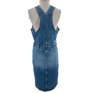 Wrangler The Denim Dress‎ racerback buttons snap midi blue sz S thumbnail 2