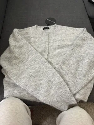 White fox grey cardigan thumbnail 2
