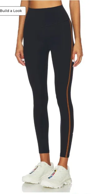 SPLITS59 Amber Air Weight High Waist 7/8 Legging Indigo Blue Honey Stripe XS thumbnail 1