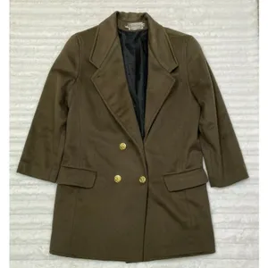 VTG ASHLEY SCOTT Women's Olive Green Wool Blend Long Winter Coat Jacket Medium M thumbnail 1