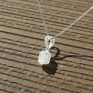 1.33 Carat Oval Moonstone Solitaire Pendant in 925 Sterling Silver thumbnail 2