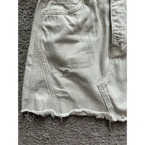 We The Free Women's Khaki Denim Mini Skirt Size 28 Casual Distressed EUC thumbnail 4