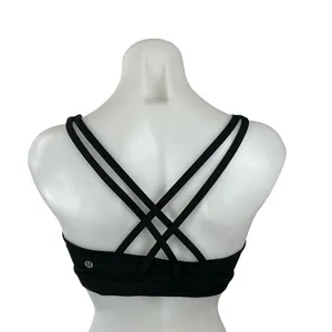Lululemon Women's Black Strappy Yoga Workout Athletic Sports Bra Crop Top Size S thumbnail 3