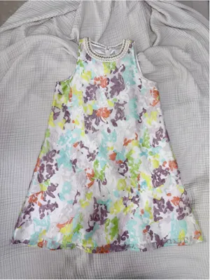 Women's Belle Badgley Mischka Mini Dress Size 4 White Multi-color thumbnail 12