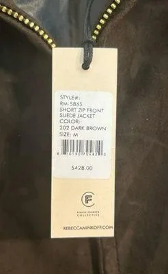 Rebecca Minkoff Genuine Suede Zip-Front Jacket-Brand New Rtl $495.00 thumbnail 2