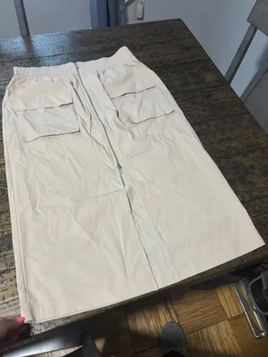 NWOT Abercrombie &‎ Fitch Cargo Utility Midi Skirt L Tall Tan Zip Front thumbnail 7