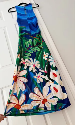 Farm Rio Tropical Garden Print Ruched Maxi Dress, Size M thumbnail 13