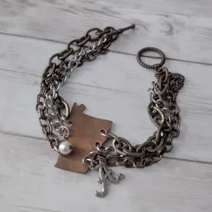 Roll Tide Alabama Mixed Metal Bracelet Bangle thumbnail 7