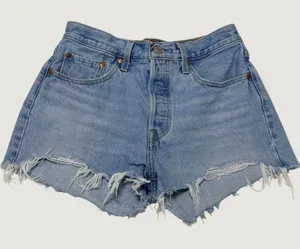 Levi's 501 Distressed Cutoff Denim Shorts Ripped Light Wash Womens Size 28 thumbnail 1