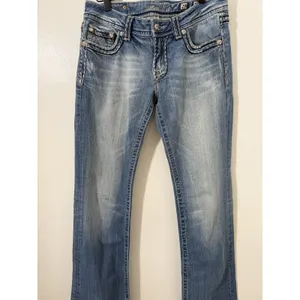 Miss Me Jeans Bootcut Size 29 Med Wash Fade Style # J55014B32 Y2K Western Retro thumbnail 3