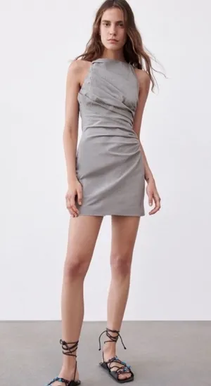 ZARA Linen Mini Dress thumbnail 1