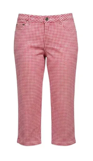 Lee Women's Red & White Gingham Check Capri Pants Cropped Size 12 thumbnail 1