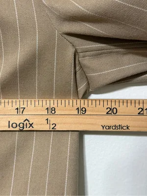 Zara Pinstripe Blazer Size Medium Women’s Tan Blogger Fav thumbnail 9