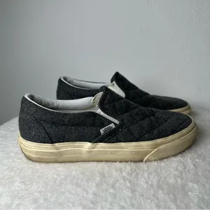 Vans Classic Gray Quilted Slip-On Loafers Canvas Unisex Men’s 5.0 Or Women’s 6.5 thumbnail 5