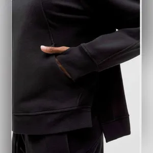 Black Lululemon Oversized Scuba Pullover Hoodie with side slits thumbnail 2