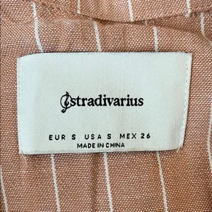 Stradivarius Brown and White Striped One Button Closure Casual Blazer - Sz Small thumbnail 15