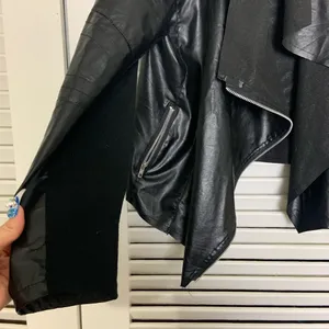 2X pLeather crop zip up long sleeve blouse thumbnail 6