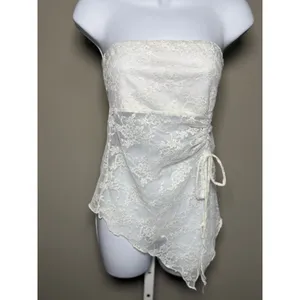 Polly Strapless Lace‎ Top Sheer Romantic Y2K Corset Style Fairycore Indie NWT thumbnail 2