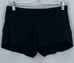 Lululemon Black Run Speed Up Layered Athletic Shorts Size 4 thumbnail 1