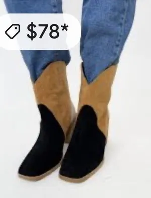 Chic CCOCCI‎ Women's Kendall Tri-tone Ankle Boot Black/Camel/Taupe Size 7.5 thumbnail 1