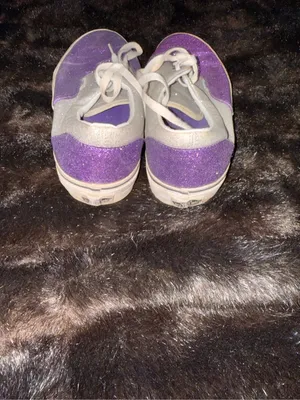 Vans OFF The Wall Shoes/Sneakers in Sparkle Glitter Purple & Silver Size 9.5 thumbnail 5