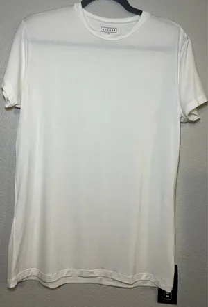 Kickee Pants Men's Short Sleeve Crew Neck Tee in Natural Size Medium Bamboo thumbnail 2