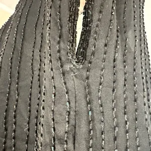 Vintage 80s Stenay Woman‎ Black Silk Beaded Sequin Cocktail Shift Dress Art Deco thumbnail 15