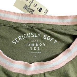 Aeropostale Seriously Soft Long Sleeve Tomboy Tee Olive Pink SMALL NWT thumbnail 4