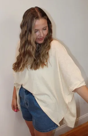 BOUTIQUE OVERSIZED TEE Tan Size M thumbnail 2