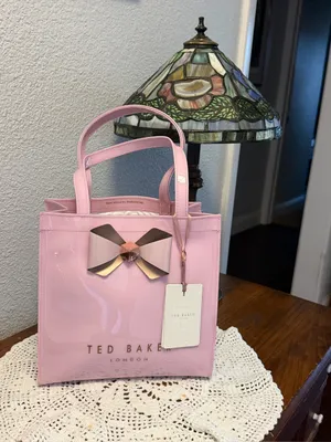 Ted Baker Pink Patent tote bag with Signature Bow Accent NWT thumbnail 15