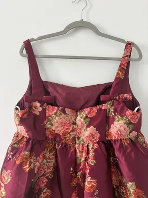 Lulu’s Unbelievably Lovely Red Floral Babydoll Empire Waist Mini Dress NWT XL thumbnail 8